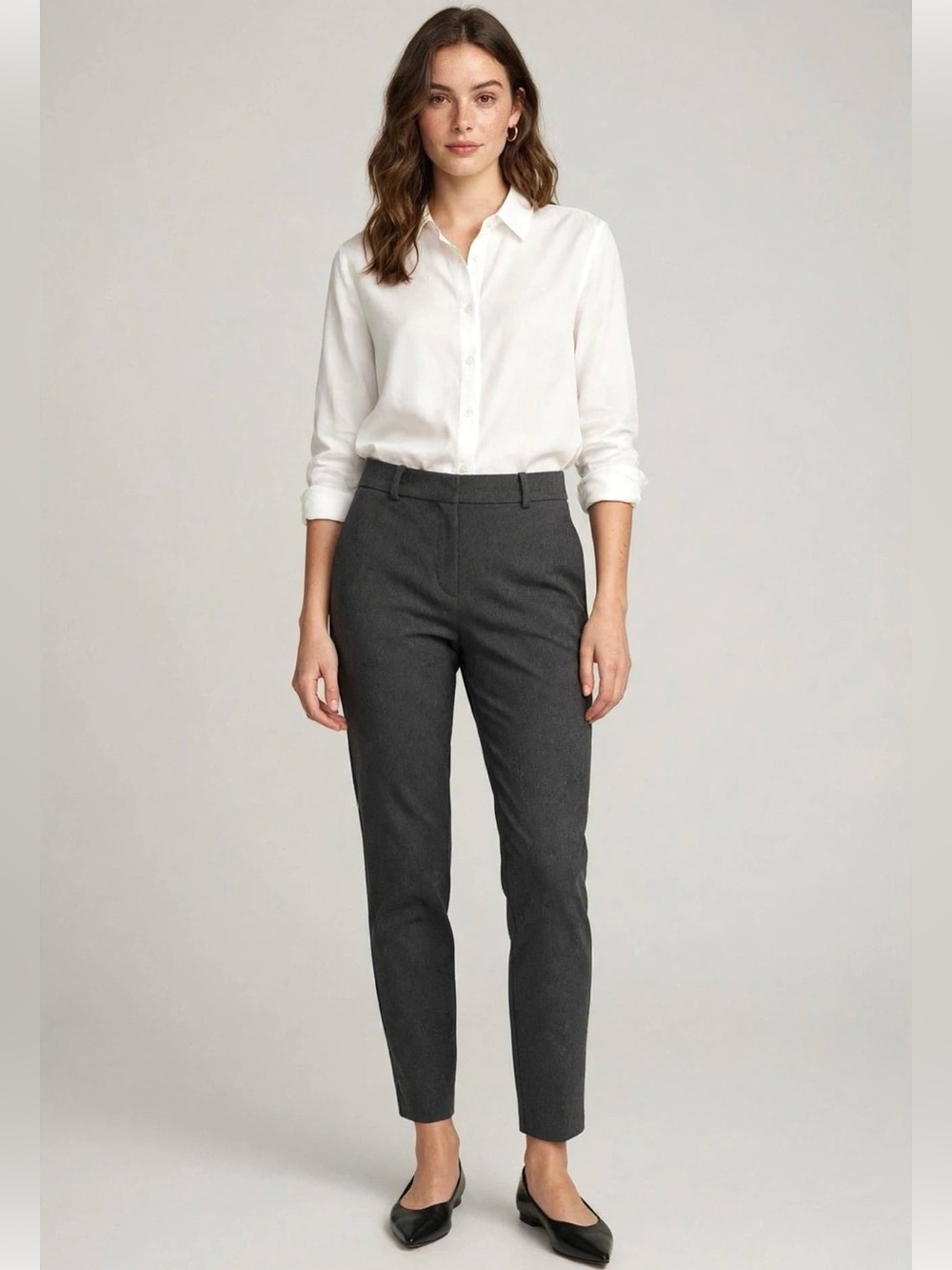 H&M Slim Ankle Length Pencil Dress Pants in Gray - Size 8